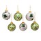 KSA 6ct White and Green Irish Theme Matte Finish Glass Christmas Ball Ornaments 3" (80mm)